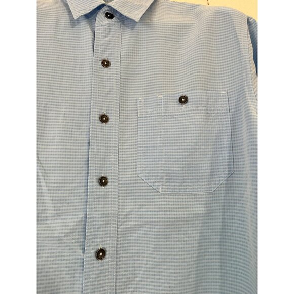 Royal Robbins Mens Blue Short Sleeve Button-Up Shirt Large Standard Fit Casual - Picture 2 of 12